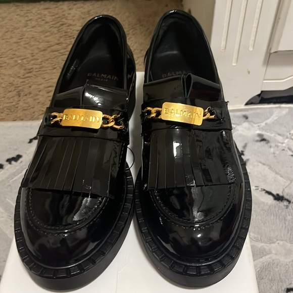 Black Balmain Kids Loafers, Boys Size 7.5 - Picture 2 of 4